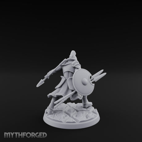 Spear And Shield Lunging Human Spear Warrior Model A Miniature for Dungeons and Dragons, Pathfinder or other TTRPGs