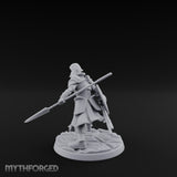 Spear And Shield Lunging Human Spear Warrior Model A Miniature for Dungeons and Dragons, Pathfinder or other TTRPGs