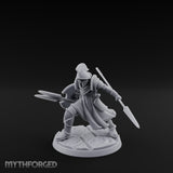 Spear And Shield Lunging Human Spear Warrior Model A Miniature for Dungeons and Dragons, Pathfinder or other TTRPGs