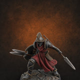 Spear And Shield Lunging Human Spear Warrior Model A Miniature for Dungeons and Dragons, Pathfinder or other TTRPGs