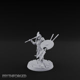 Spear And Shield Lunging Human Spear Warrior Model B Miniature for Dungeons and Dragons, Pathfinder or other TTRPGs