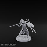 Spear And Shield Lunging Human Spear Warrior Model B Miniature for Dungeons and Dragons, Pathfinder or other TTRPGs