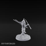 Spear And Shield Lunging Human Spear Warrior Model B Miniature for Dungeons and Dragons, Pathfinder or other TTRPGs