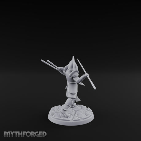 Spear And Shield Lunging Human Spear Warrior Model B Miniature for Dungeons and Dragons, Pathfinder or other TTRPGs