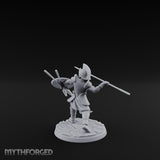 Spear And Shield Lunging Human Spear Warrior Model B Miniature for Dungeons and Dragons, Pathfinder or other TTRPGs