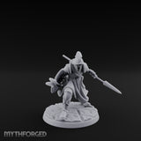 Spear And Shield Lunging Human Spear Warriors Miniature for Dungeons and Dragons, Pathfinder or other TTRPGs