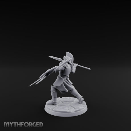 Spear And Shield Lunging Human Spear Warriors Miniature for Dungeons and Dragons, Pathfinder or other TTRPGs