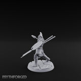 Spear And Shield Lunging Human Spear Warriors Miniature for Dungeons and Dragons, Pathfinder or other TTRPGs