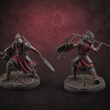 Spear And Shield Lunging Human Spear Warriors Miniature for Dungeons and Dragons, Pathfinder or other TTRPGs