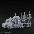 Spear-Leaned Shield-Propped Tribal Rock Barricade Scene Miniature for Dungeons and Dragons, Pathfinder or other TTRPGs