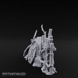 Spear-Leaned Shield-Propped Tribal Rock Barricade Scene Miniature for Dungeons and Dragons, Pathfinder or other TTRPGs