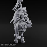 Spear Lowered Bear Helmed Human Knight on Horseback Miniature for Dungeons and Dragons, Pathfinder or other TTRPGs