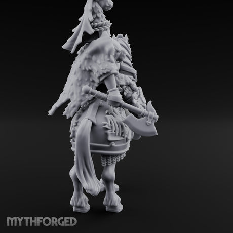Spear Lowered Bear Helmed Human Knight on Horseback Miniature for Dungeons and Dragons, Pathfinder or other TTRPGs
