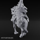 Spear Lowered Bear Helmed Human Knight on Horseback Miniature for Dungeons and Dragons, Pathfinder or other TTRPGs