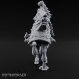 Spear Lowered Bear Helmed Human Knight on Horseback Miniature for Dungeons and Dragons, Pathfinder or other TTRPGs