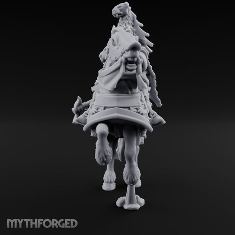 Spear Lowered Bear Helmed Human Knight on Horseback Miniature for Dungeons and Dragons, Pathfinder or other TTRPGs