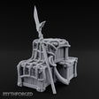 Spear-Propped Rope-Lashed Tribal Storage Crate Scene Miniature for Dungeons and Dragons, Pathfinder or other TTRPGs