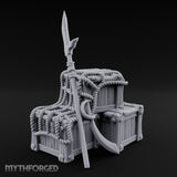 Spear-Propped Rope-Lashed Tribal Storage Crate Scene Miniature for Dungeons and Dragons, Pathfinder or other TTRPGs