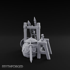 Spear-Racked Helm-Propped Armory Weapon Stand Set
