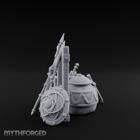 Spear-Racked Helm-Propped Armory Weapon Stand Set Miniature for Dungeons and Dragons, Pathfinder or other TTRPGs