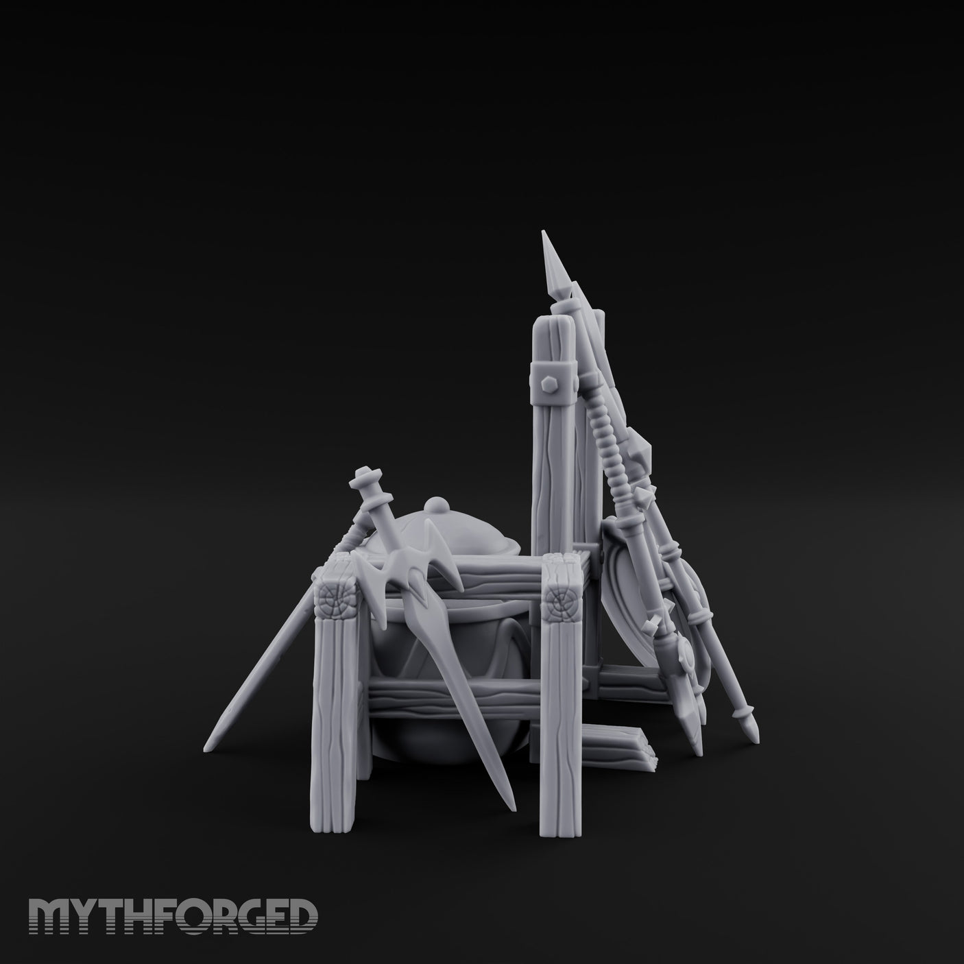 Spear-Racked Helm-Propped Armory Weapon Stand Set gallery 7