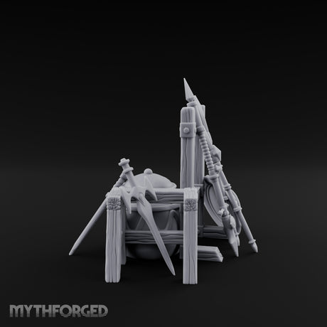 Spear-Racked Helm-Propped Armory Weapon Stand Set Miniature for Dungeons and Dragons, Pathfinder or other TTRPGs