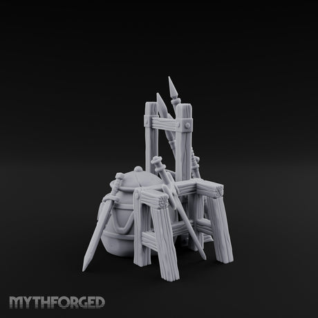 Spear-Racked Helm-Propped Armory Weapon Stand Set Miniature for Dungeons and Dragons, Pathfinder or other TTRPGs