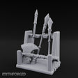 Spear-Racked Rope-Lashed Tribal Weapon Stand