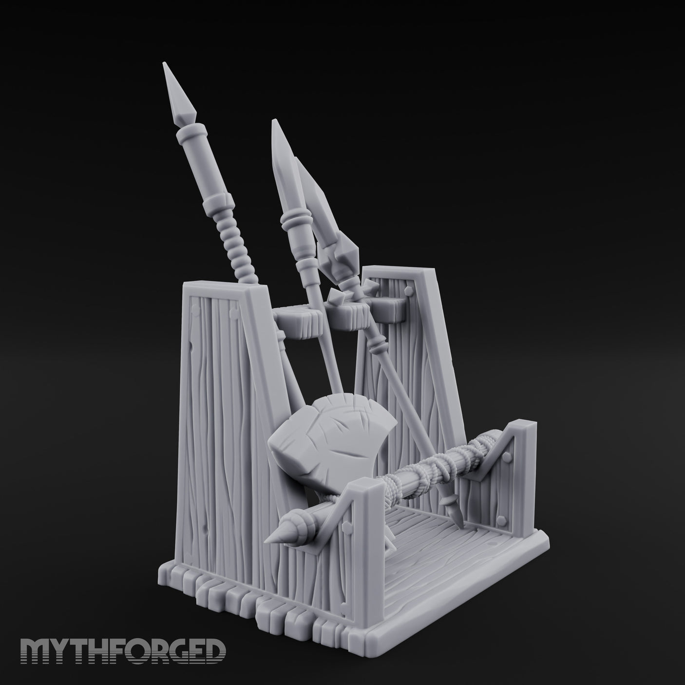 Spear-Racked Rope-Lashed Tribal Weapon Stand gallery 3