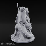 Spear Raised Riding Kobold Raptor Rider Miniature for Dungeons and Dragons, Pathfinder or other TTRPGs