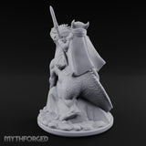 Spear Raised Riding Kobold Raptor Rider Miniature for Dungeons and Dragons, Pathfinder or other TTRPGs