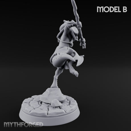 Spear Thrusting Kobold Spear Fighter B Miniature for Dungeons and Dragons, Pathfinder or other TTRPGs