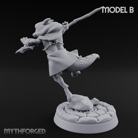 Spear Thrusting Kobold Spear Fighter B Miniature for Dungeons and Dragons, Pathfinder or other TTRPGs