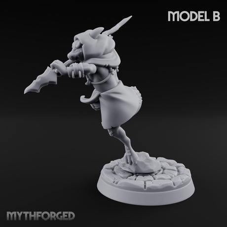 Spear Thrusting Kobold Spear Fighter B Miniature for Dungeons and Dragons, Pathfinder or other TTRPGs