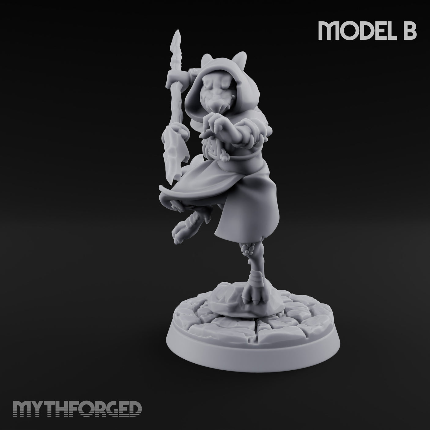 Spear Thrusting Kobold Spear Fighter B Miniature for Dungeons and Dragons, Pathfinder or other TTRPGs