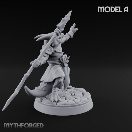Spear Thrusting Kobold Spear Fighters Miniature for Dungeons and Dragons, Pathfinder or other TTRPGs