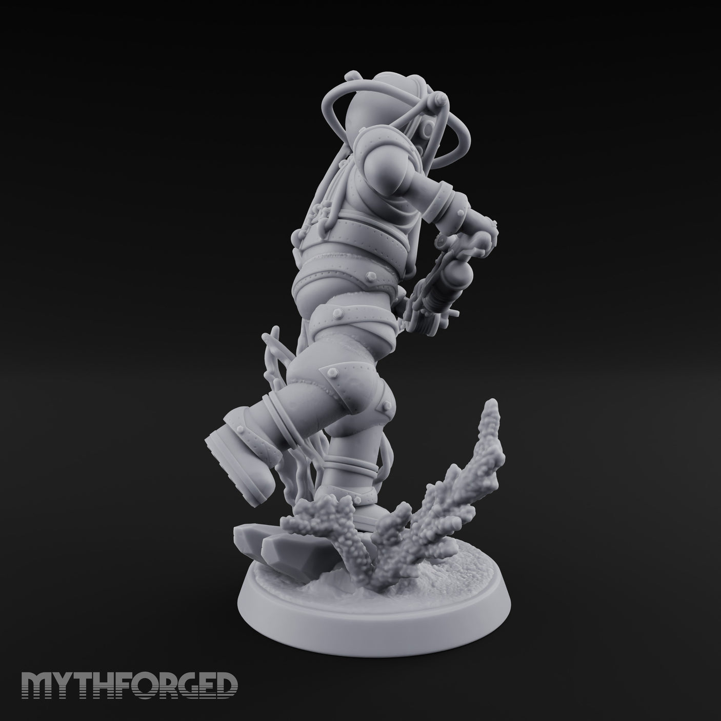 Speargun Levelled Human Deep Sea Diver Miniature for Dungeons and Dragons, Pathfinder or other TTRPGs