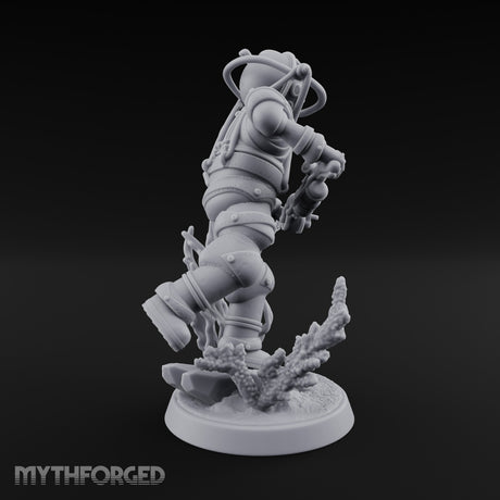 Speargun Levelled Human Deep Sea Diver Miniature for Dungeons and Dragons, Pathfinder or other TTRPGs