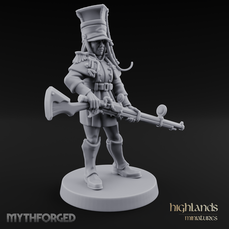 Bayonet Poised Human Soldier Miniature for Dungeons and Dragons, Pathfinder or other TTRPGs