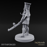 Bayonet Poised Human Soldier Miniature for Dungeons and Dragons, Pathfinder or other TTRPGs