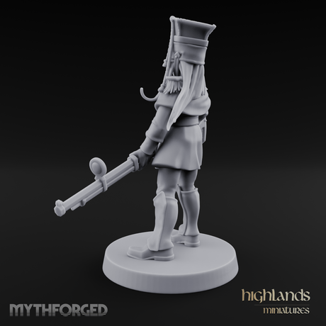 Bayonet Poised Human Soldier Miniature for Dungeons and Dragons, Pathfinder or other TTRPGs