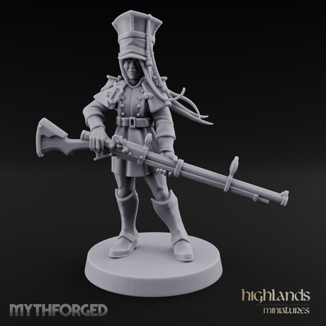 Bayonet Poised Human Soldier Miniature for Dungeons and Dragons, Pathfinder or other TTRPGs