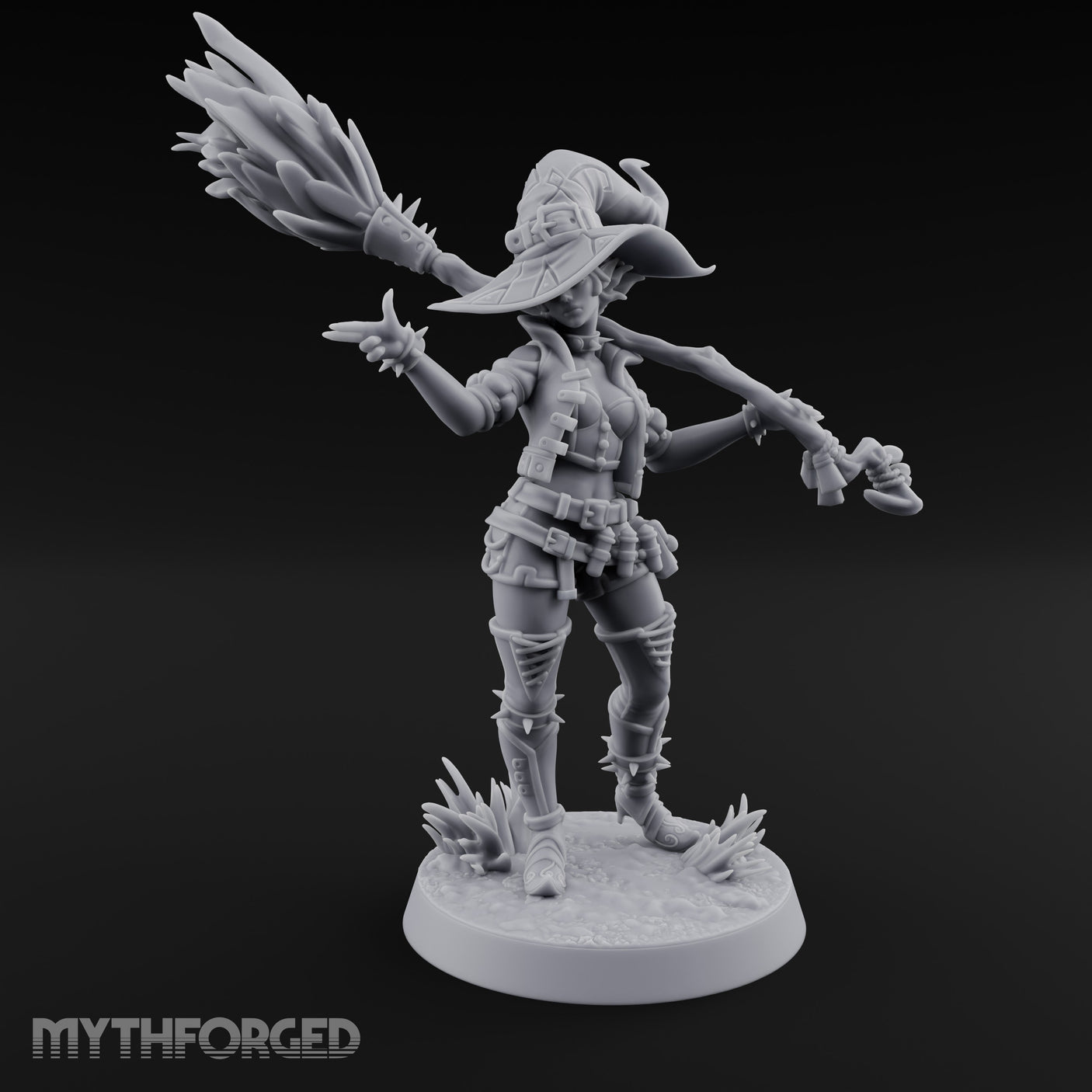 Spell Slinging Human Witch Miniature for Dungeons and Dragons, Pathfinder or other TTRPGs