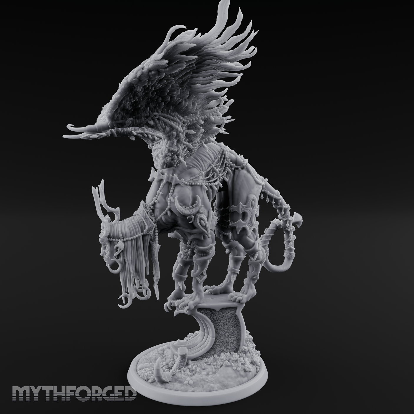 Wings Spread Wide Sphinx Ancient Guardian Miniature for Dungeons and Dragons, Pathfinder or other TTRPGs
