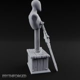 Spike-Bladed Mace-Rested Armory Mannequin Weapon Display gallery 3