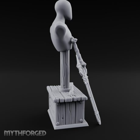 Spike-Bladed Mace-Rested Armory Mannequin Weapon Display Miniature for Dungeons and Dragons, Pathfinder or other TTRPGs