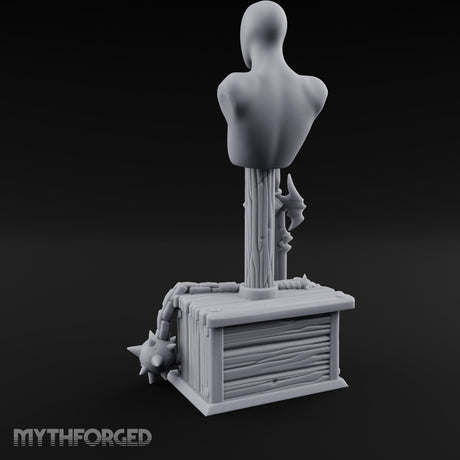 Spike-Bladed Mace-Rested Armory Mannequin Weapon Display Miniature for Dungeons and Dragons, Pathfinder or other TTRPGs