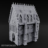 Spike-Crowned Gothic-Arched Cathedral Manor Miniature for Dungeons and Dragons, Pathfinder or other TTRPGs