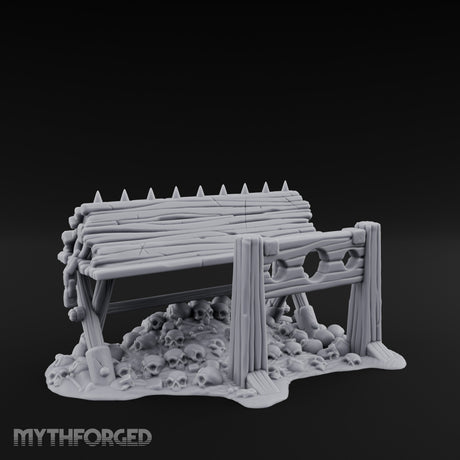 Spike-Crowned Skull-Heaped Spanish Donkey Torture Bench Miniature for Dungeons and Dragons, Pathfinder or other TTRPGs