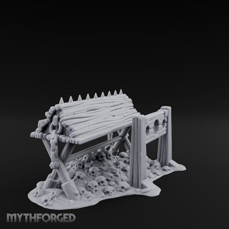 Spike-Crowned Skull-Heaped Spanish Donkey Torture Bench Miniature for Dungeons and Dragons, Pathfinder or other TTRPGs